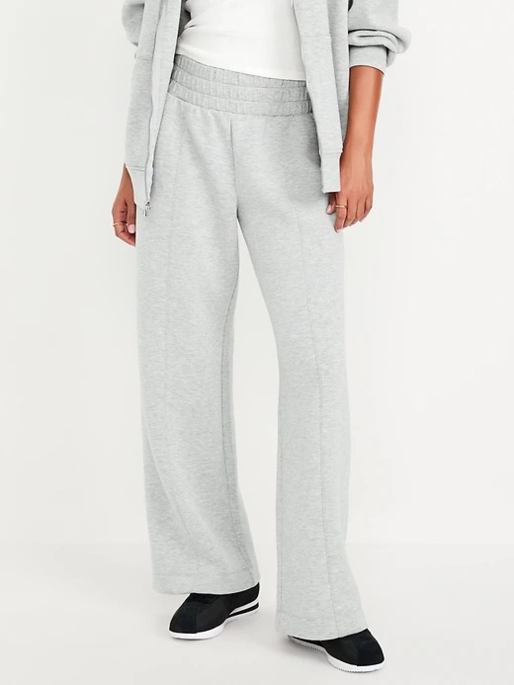 NWT Sage | S | Wide-Leg Sweatpants in Light Gray Sage the label